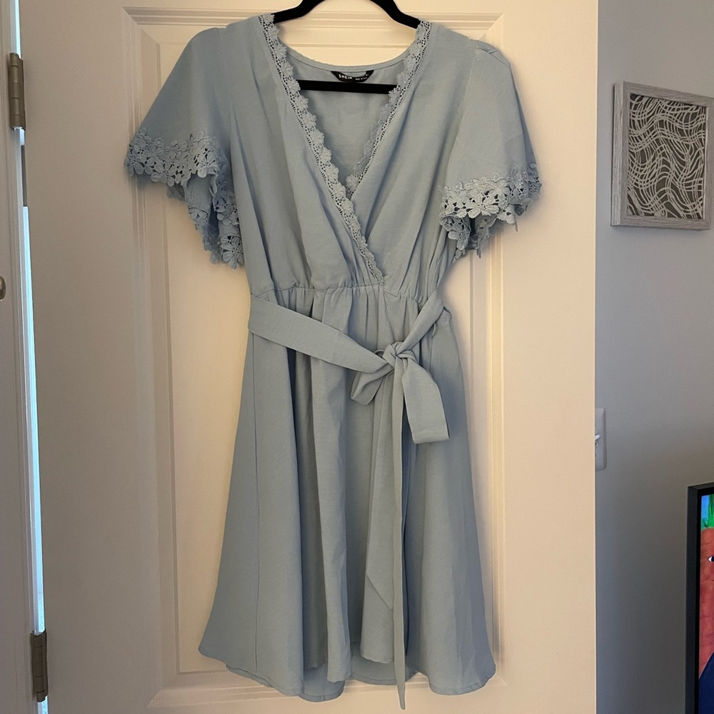 SHEIN SIZE S BLUE LACE DRESS